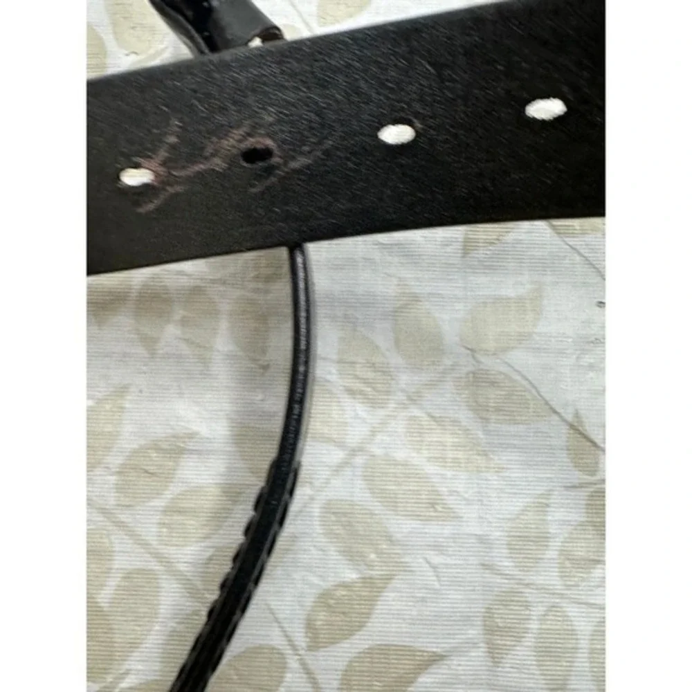 Leather Belt Men's Size 38 Made In Mexico braided Stitched‎ Black western unisex